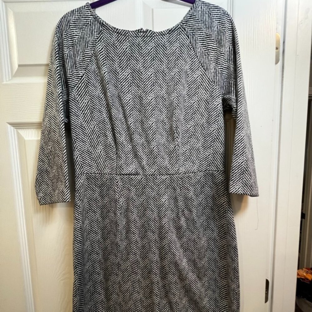 The Limited Women's Print, Chevron A-Line Midi Dress (Size 12)